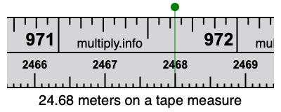 24.68 meters on a tape measure
