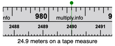 24.9 meters on a tape measure