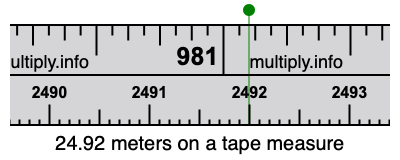 24.92 meters on a tape measure