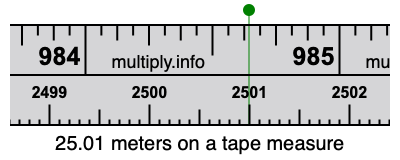25.01 meters on a tape measure