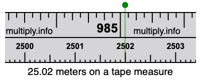 25.02 meters on a tape measure