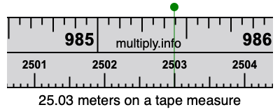 25.03 meters on a tape measure