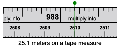 25.1 meters on a tape measure