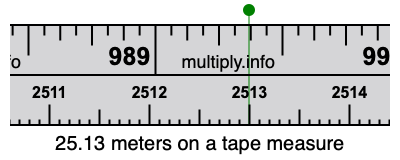25.13 meters on a tape measure