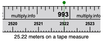 25.22 meters on a tape measure