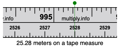25.28 meters on a tape measure