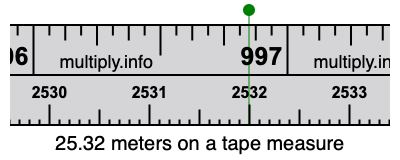 25.32 meters on a tape measure
