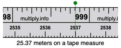 25.37 meters on a tape measure