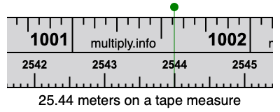 25.44 meters on a tape measure