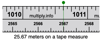 25.67 meters on a tape measure
