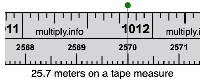 25.7 meters on a tape measure