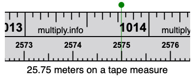 25.75 meters on a tape measure