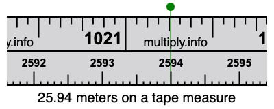 25.94 meters on a tape measure
