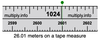 26.01 meters on a tape measure
