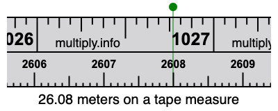 26.08 meters on a tape measure