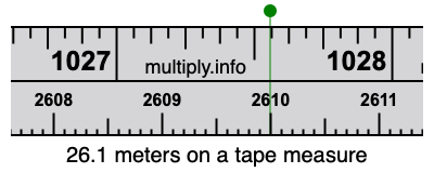 26.1 meters on a tape measure