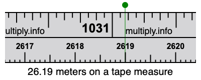 26.19 meters on a tape measure