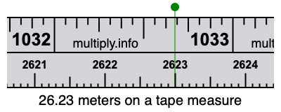 26.23 meters on a tape measure