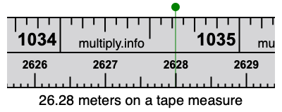 26.28 meters on a tape measure