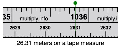 26.31 meters on a tape measure