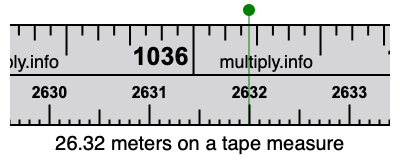 26.32 meters on a tape measure