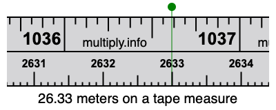 26.33 meters on a tape measure