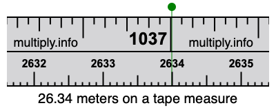 26.34 meters on a tape measure