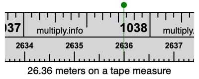 26.36 meters on a tape measure