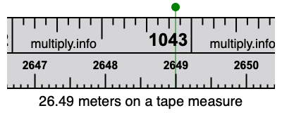 26.49 meters on a tape measure