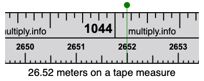 26.52 meters on a tape measure