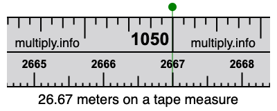 26.67 meters on a tape measure
