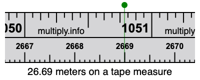 26.69 meters on a tape measure