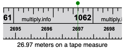 26.97 meters on a tape measure