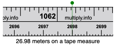 26.98 meters on a tape measure