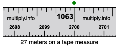 27 meters on a tape measure