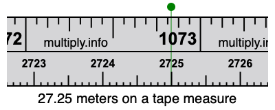 27.25 meters on a tape measure