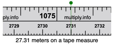 27.31 meters on a tape measure