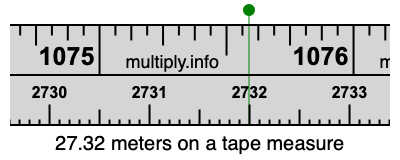 27.32 meters on a tape measure