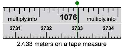 27.33 meters on a tape measure