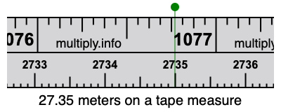 27.35 meters on a tape measure