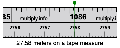 27.58 meters on a tape measure