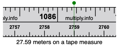27.59 meters on a tape measure