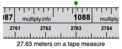 27.63 meters on a tape measure