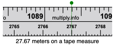 27.67 meters on a tape measure