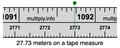 27.73 meters on a tape measure