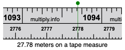27.78 meters on a tape measure
