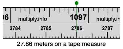 27.86 meters on a tape measure