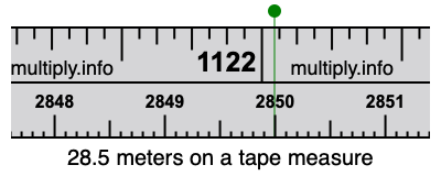 28.5 meters on a tape measure
