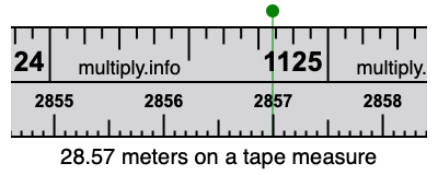 28.57 meters on a tape measure
