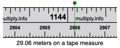 29.06 meters on a tape measure